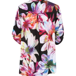Blouse Dorisstreich zwart rose multicolor 228349