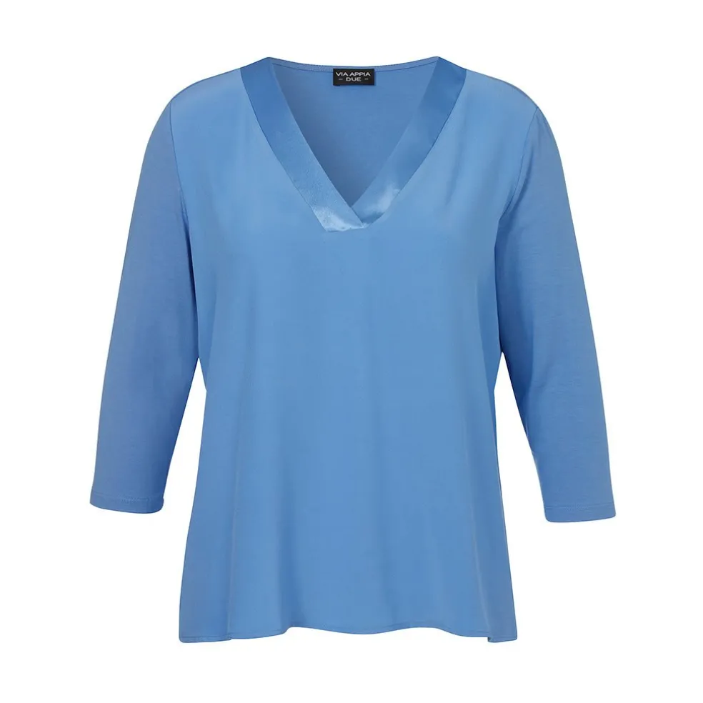 blouse_via_appia_due__mou_0.webp Blouse Via Appia Due 3/4 mouw blauw 2521710 870