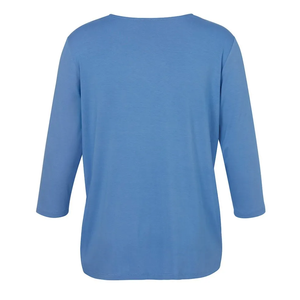 blouse_via_appia_due__mou_1.webp Blouse Via Appia Due 3/4 mouw blauw 2521710 870