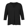 Blouse Via Appia Due zwart V-hals 3/4 mouw 2424730