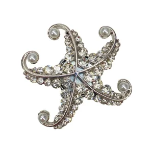 Broche met magneet zilver zeester