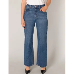 Broek Base Level brede pijp mid blauw Amy 6000108
