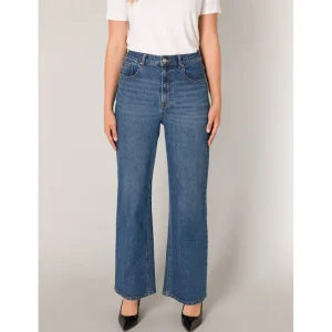 Broek Base Level brede pijp mid blauw Amy 6000108