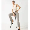Broek Stark wit bruin print bootcut Janna 4030 176