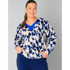 Cardigan Yesta beige kobalt Verine A005165