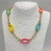 Halsketting kort goud multicolor 200373