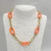 Halsketting kort goud oranje 200373