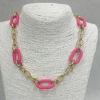 Halsketting kort goud rose 200373