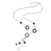 Halsketting zilver zwart 101178602