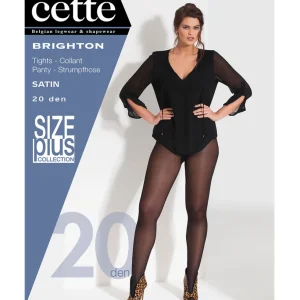 Kousen Cette Black Brighton satin 20 den 787-10