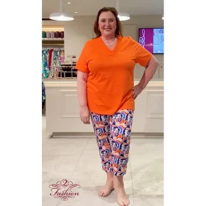 Pyjama Comtessa 7/8 broek oranje 241325