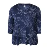 Shirt 3/4 mouw Zhenzi D.blauw print 200629