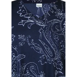 Shirt 3/4 mouw Zhenzi D.blauw print 200629