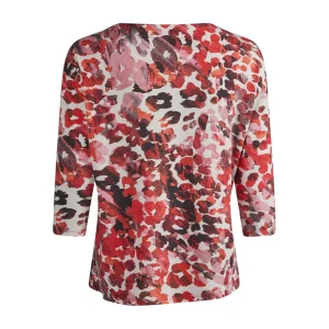Shirt Barbara Lebek koraal print 75200052
