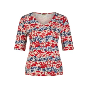 Shirt Barbara Lebek rood blauw print 81030052