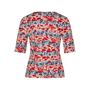 Shirt Barbara Lebek rood blauw print 81030052