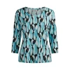 Shirt Barbara Lebek turquoise zwart 80500052