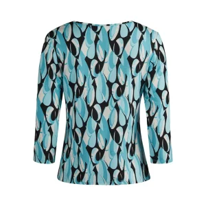 Shirt Barbara Lebek turquoise zwart 80500052