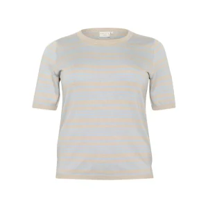 Shirt Kaffe Curve gebreid beige L.blauw 10582914