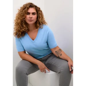 Shirt Kaffe Curve licht blauw 10582490
