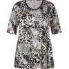 Shirt KJBrand bruin zwart multicolor 5096 514