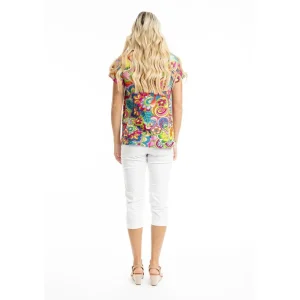 Shirt Orientique rose blauw multicolor 22976