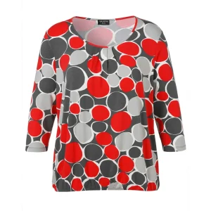 Shirt Via Appia Due 3/4 mouw grijs rood 2521450 133