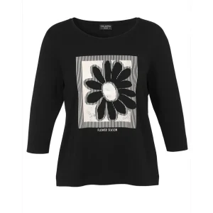 Shirt Via Appia Due 3/4 mouw zwart print 2511444
