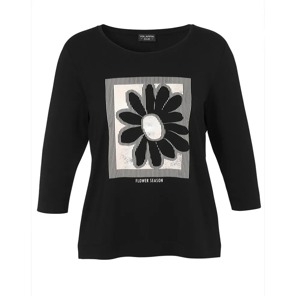 shirt_via_appia_due__mouw_0-9.webp Shirt Via Appia Due 3/4 mouw zwart print 2511444