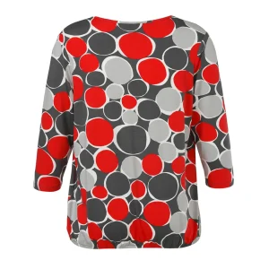 Shirt Via Appia Due 3/4 mouw grijs rood 2521450 133