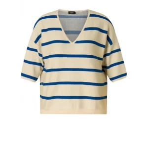 Shirt Yesta V-hals beige kobalt Valetine A005099