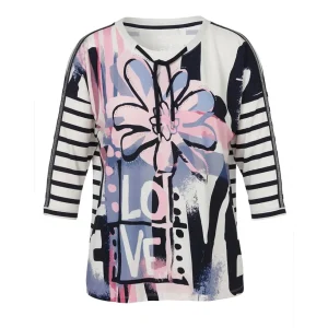 Sweater Via Appia Due 3/4 mouw D.blauw multi 2511421