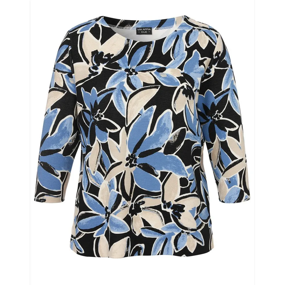 sweater_via_appia_due__mo_0.webp Sweater Via Appia Due 3/4 mouw zwart blauw 2521430 103