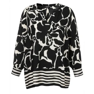 Tuniek Via Appia Due V-hals zwart creme 2511663