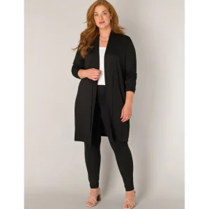 Vest Base Level Curvy Ayla long zwart 7000001