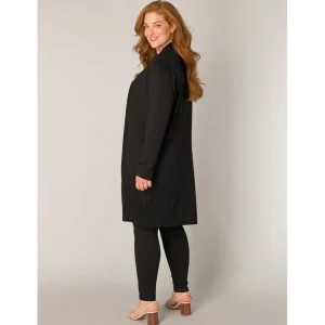 Vest Base Level Curvy Ayla long zwart 7000001