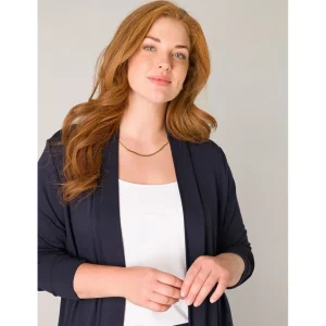 Vest Base Level Curvy Ayla long D.blauw 7000001